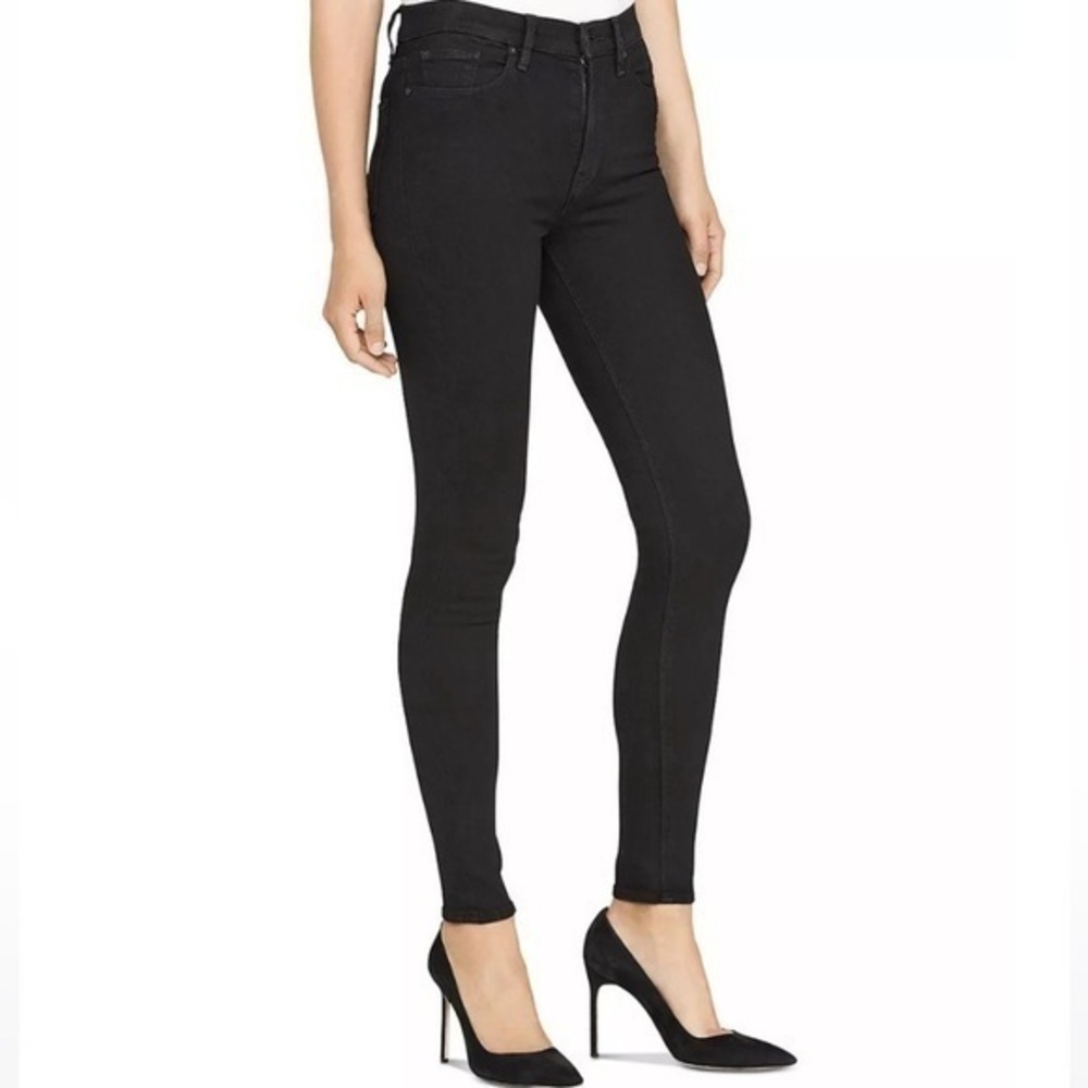 Hudson Nico mid-rise super skinny stretch jeans black 30